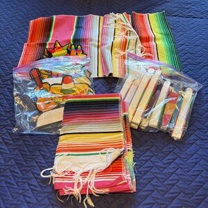 Colorful Fiesta Party Set w/ 2 Table Runners